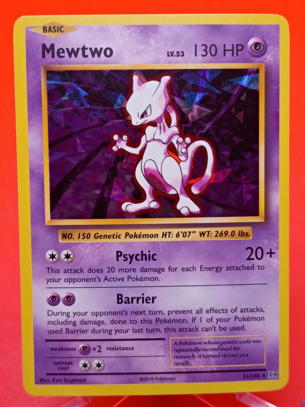 Mewtwo 51/108 XY Evolutions Cracked Ice Holo Near Mint Pokemon TCG